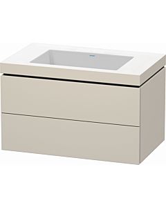 Duravit L-Cube vanity unit LC6927N9191 80 x 48 cm, without tap hole, matt taupe, 2 drawers