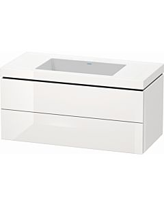 Duravit L-Cube vanity unit LC6928N2222 100 x 48 cm, without tap hole, white high gloss, 2 drawers