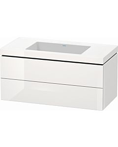 Duravit L-Cube vanity unit LC6928N8585 100 x 48 cm, without tap hole, white high gloss, 2 drawers