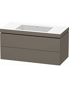 Duravit L-Cube vanity unit LC6928N9090 100 x 48 cm, without tap hole, flannel gray satin finish, 2 drawers