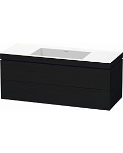 Duravit L-Cube vanity unit LC6929N1616 120 x 48 cm, without tap hole, black oak, 2 drawers