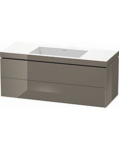 Duravit L-Cube vanity unit LC6929N8989 120 x 48 cm, without tap hole, flannel gray high gloss, 2 drawers