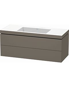 Duravit L-Cube vanity unit LC6929N9090 120 x 48 cm, without tap hole, flannel gray satin finish, 2 drawers