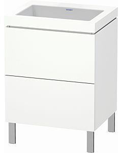 Duravit L-Cube vanity unit LC6936N1818 60 x 48 cm, without tap hole, matt white, 2 pull-outs, floor-standing