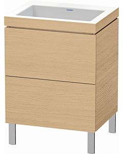 Duravit L-Cube vanity unit LC6936N3030 60 x 48 cm, without tap hole, natural oak, 2 pull-outs, floor-standing