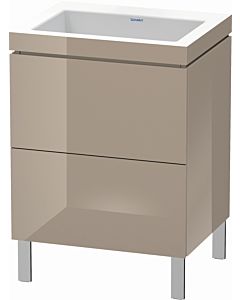 Duravit L-Cube vanity unit LC6936N8686 60 x 48 cm, without tap hole, cappuccino high gloss, 2 pull-outs, floor-standing