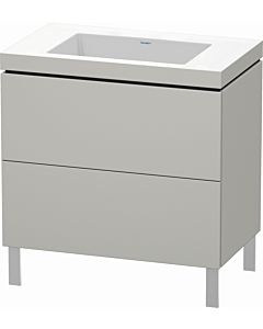 Duravit L-Cube vanity unit LC6937N0707 80 x 48 cm, without tap hole, concrete gray matt, 2 pull-outs, floor-standing
