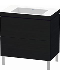 Duravit L-Cube vanity unit LC6937N1616 80 x 48 cm, without tap hole, black oak, 2 pull-outs, floor-standing