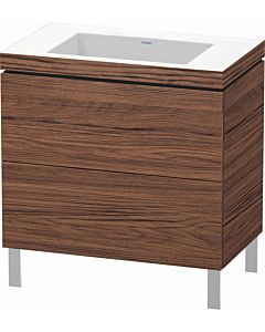 Duravit L-Cube vanity unit LC6937N2121 80 x 48 cm, without tap hole, dark walnut, 2 pull-outs, floor-standing