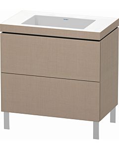 Duravit L-Cube vanity unit LC6937N7575 80 x 48 cm, without tap hole, linen, 2 pull-outs, floor-standing