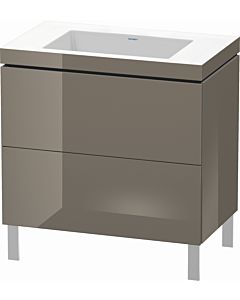 Duravit L-Cube vanity unit LC6937N8989 80 x 48 cm, without tap hole, flannel gray high gloss, 2 pull-outs, floor-standing