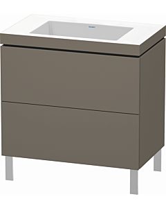 Duravit L-Cube vanity unit LC6937N9090 80 x 48 cm, without tap hole, flannel gray silk matt, 2 pull-outs, floor-standing