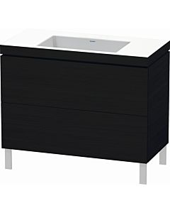 Duravit L-Cube vanity unit LC6938N1616 100 x 48 cm, without tap hole, black oak, 2 pull-outs, floor-standing