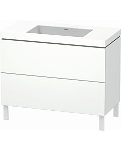 Duravit L-Cube vanity unit LC6938N1818 100 x 48 cm, without tap hole, matt white, 2 pull-outs, floor-standing