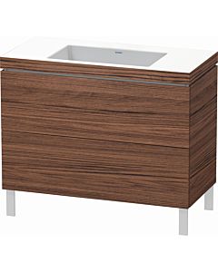 Duravit L-Cube vanity unit LC6938N2121 100 x 48 cm, without tap hole, dark walnut, 2 pull-outs, floor-standing