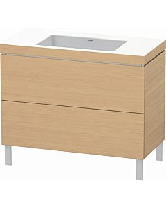 Duravit L-Cube vanity unit LC6938N3030 100 x 48 cm, without tap hole, natural oak, 2 pull-outs, floor-standing