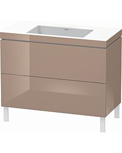 Duravit L-Cube vanity unit LC6938N8686 100 x 48 cm, without tap hole, cappuccino high gloss, 2 pull-outs, floor-standing