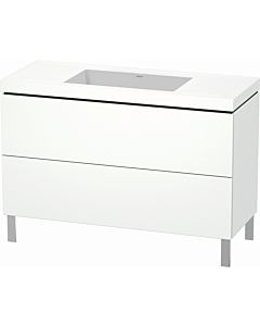 Duravit L-Cube vanity unit LC6939N1818 120 x 48 cm, without tap hole, matt white, 2 pull-outs, floor-standing