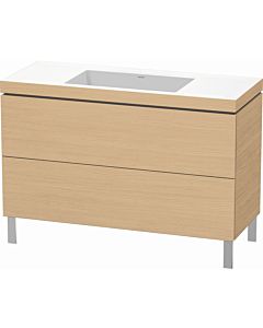 Duravit L-Cube vanity unit LC6939N3030 120 x 48 cm, without tap hole, natural oak, 2 pull-outs, floor-standing