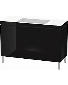 Duravit L-Cube vanity unit LC6939N4040 120 x 48 cm, without tap hole, black high gloss, 2 pull-outs, floor-standing