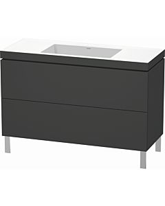 Duravit L-Cube vanity unit LC6939N4949 120 x 48 cm, without tap hole, matt graphite, 2 pull-outs, floor-standing
