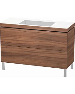 Duravit L-Cube vanity unit LC6939N7979 120 x 48 cm, without tap hole, natural walnut, 2 pull-outs, floor-standing