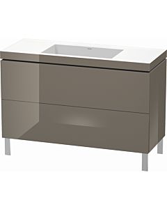 Duravit L-Cube vanity unit LC6939N8989 120 x 48 cm, without tap hole, flannel gray high gloss, 2 pull-outs, floor-standing