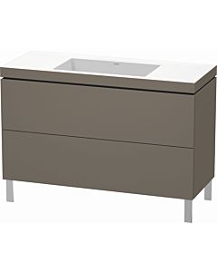 Duravit L-Cube vanity unit LC6939N9090 120 x 48 cm, without tap hole, flannel gray silk matt, 2 pull-outs, floor-standing
