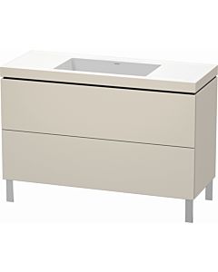 Duravit L-Cube vanity unit LC6939N9191 120 x 48 cm, without tap hole, matt taupe, 2 pull-outs, floor-standing