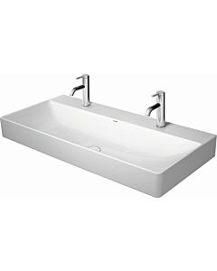 Duravit DuraSquare furniture washbasin sanded 2353100014 100 x 47 cm, without overflow, with tap platform, white, 2 tap holes