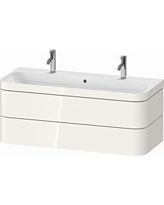 Duravit Happy D.2 Plus meuble-lavabo HP4640O22220000 117,5x49cm, avec trou pour robinetterie 2000 , 2 tiroirs, blanc brillant