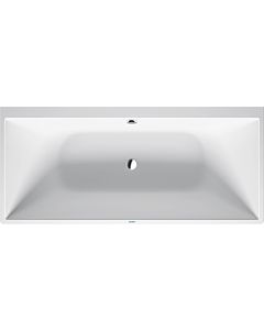 Duravit DuraSquare Rechteck-Badewanne 700429000000000 180 x 80 x 46 cm, Vorwandversion, mit Gestell, 2 Rückenschrägen, weiß