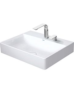 Duravit DuraSquare lavabo 23536000401 60 x 47 cm, sans trop-plein, avec plage de robinetterie, 2 trous pour robinetterie, blanc WonderGliss