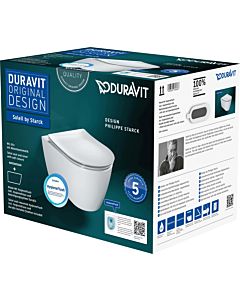Duravit Soleil by Starck Wand-Tiefspül-WC-Set 45910920A1 mit WC-Sitz, rimless, weiß Hygiene Glaze