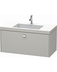 Duravit Brioso c-bonded washbasin with substructure BR4602O1007, 100x48cm, concrete gray / chrome, 2000 .