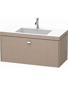 Duravit Brioso c-bonded washbasin with substructure BR4602O1075, 100x48cm, Leinen / chrome, 2000 tap hole