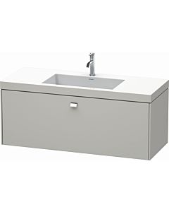 Duravit Brioso c-bonded washbasin with substructure BR4603O1007, 120x48cm, concrete gray / chrome, 2000 tap hole