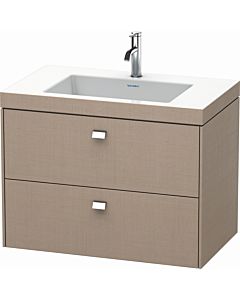 Duravit Brioso c-bonded washbasin with substructure BR4606O1075, 80x48cm, Leinen / chrome, 2000 tap hole