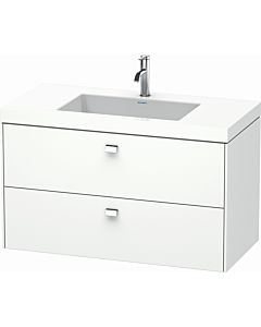 Duravit Brioso c-bonded washbasin with substructure BR4607O1018, 100x48cm Weiß Matt / chrome, 2000 tap hole