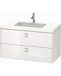 Duravit Brioso c-bonded washbasin with substructure BR4607O1022, 100x48cm white high gloss / chrome, 2000 .