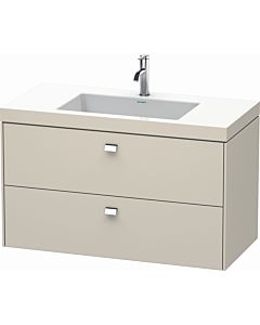 Duravit Brioso c-bonded washbasin with substructure BR4607O1091, 100x48cm, Taupe / chrome, 2000 tap hole