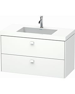 Duravit Brioso c-bonded washbasin with substructure BR4607O1818, 100x48cm, Weiß Matt 2000 Hanloch