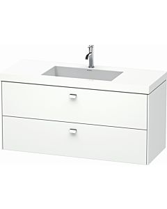 Duravit Brioso c-bonded washbasin with substructure BR4608O1018, 120x48cm Weiß Matt / chrome, 2000 tap hole