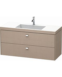 Duravit Brioso c-bonded washbasin with substructure BR4608O1075, 120x48cm, Leinen / chrome, 2000 tap hole