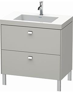 Duravit Brioso c-bonded washbasin with substructure BR4701O1007, 80x48cm, concrete gray / chrome, 2000 tap hole