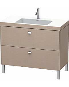Duravit Brioso c-bonded washbasin with substructure BR4702O1075, 100x48cm, Leinen / chrome, 2000 tap hole