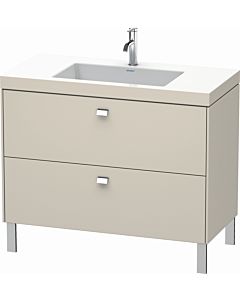 Duravit Brioso c-bonded washbasin with substructure BR4702O1091, 100x48cm, Taupe / chrome, 2000 tap hole