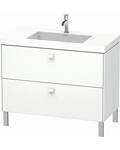 Duravit Brioso c-bonded washbasin with substructure BR4702O1818, 100x48cm, Weiß Matt , 2000 tap hole