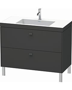 Duravit Brioso c-bonded washbasin with substructure BR4702O4949, 100x48cm, Graphit Matt , 2000 tap hole