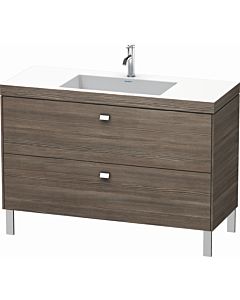 Duravit Brioso c-bonded washbasin with substructure BR4703O1051, 120x48, Pine Terra / chrome, 2000 tap hole